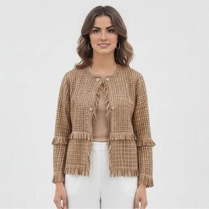 Suprema Fringed Real Leather Jacket 44